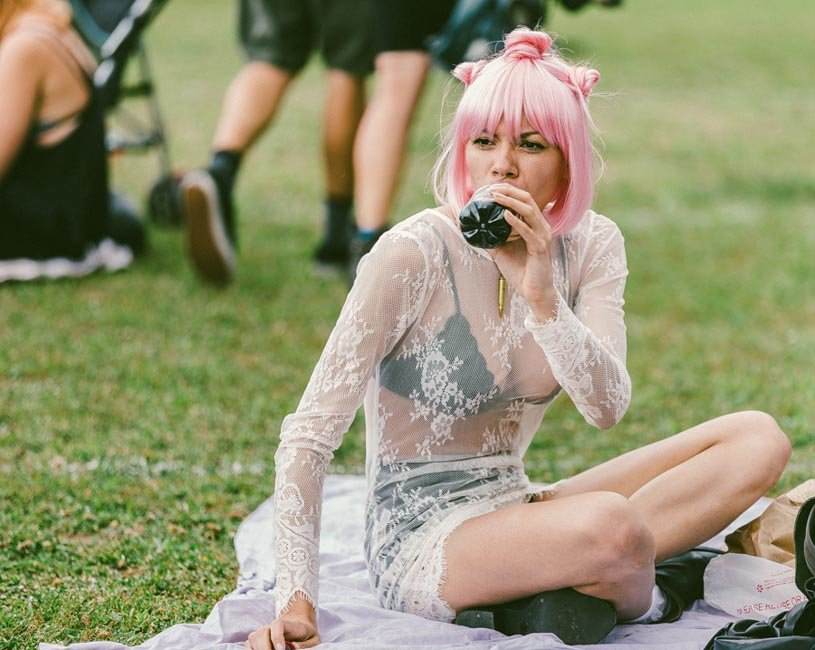 Princesse manga aux cheveux roses pour Afropunk déjantés (photo Drielys)