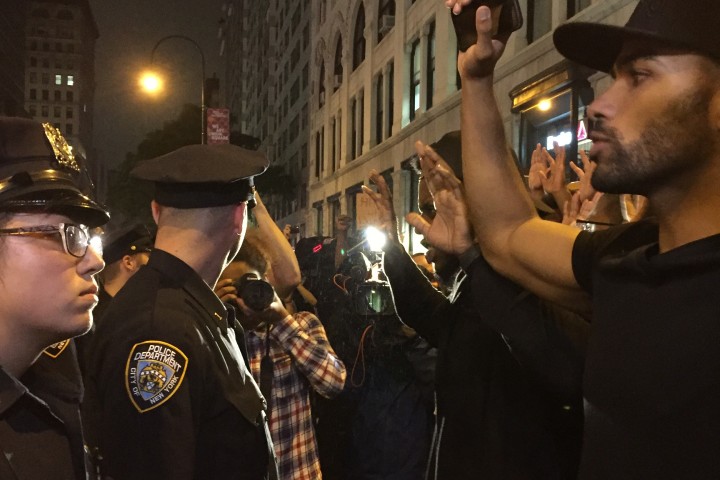 Picture taken during the protest in New York on July juillet 9 2016 (c) Rokhaya Diallo